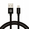 Swissten 71523201 TEXTILE dátový USB - Lightning, 1,2m, černý