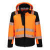 PORTWEST HI-VIS PW3 T166 / Reflexná vodeodolná bunda - oranžová/čierna XL