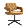 LuxuryForm DESIGN Kozmetické kreslo ADRIA VELUR na čiernom kríži - hnedé