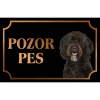 Barbet - Kovová tabuľka POZOR PES