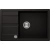 SCHOCK Manhattan D-100LS Cristalite drez s odkvapávacou plochou, obojstranný, s excentrom, horná montáž, 780 x 500 mm, Nero, MAND100LSAGNE
