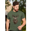 Pánske poľovnícke tričko s dominantným jeleňom na hrudi L