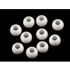 Plastové korálky matné s veľkým prievlakom/plavkové 10x12 mm Farba: 1 (24) biela