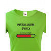 Dámské fitness tričko Instaluji svaly, Barva Zelená, Velikost M Bezvatriko.cz 0183