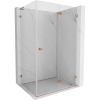 Mexen Lunar-F L, sprchovací kút pravý 75 x 70 cm, 8mm číre sklo, profil medená matná, 836L-075-070-65-00-P