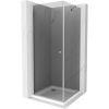 Mexen Pretoria, sprchovací kút 70 (dvere) x 70 (stena) cm, 6mm šedé sklo, chrómový profil + biela sprchová vanička, 852-070-070-01-40-4010