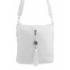 Malá crossbody dámska kabelka s príveskom 1994-BB biela