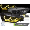 Predné svetlomety ANGEL EYES YELLOW LED DRL BLACK pre BMW F30/F31 11-15