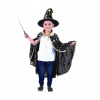Destký plášť čierny s klobúkom Čarodejnice/Halloween