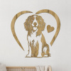 dřevo života Drevený obraz psa Špringršpaniel v srdci Rozmery - cm: 40x39, Zvoľte farbu dekoru: Dub zlatý
