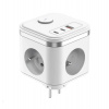 Viking síťový adaptér Y33, 3x 230 V, 1x USB-A, 2x USB-C, tlačítko ON/OFF, bílá (VY33W)