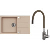 Set Alveus (dřez Rock 130 Beige 55 + baterie Mintas Béžová/Kartáčovaná ocel) SETA23198