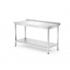 Hendi 812747 Pracovný stôl, zadný lem s policou, skrutkovaný, s policou 1400x700x850