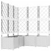 vidaXL Záhradný kvetináč s trelisom 5 ks Biela 120x120x143 cm
