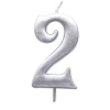 Narozeninová svíčka stříbrná číslo 2