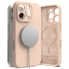 KRYT NA IPHONE 16 PRO MAX RINGKE SILICONE MAGNETIC MAGSAFE PINK SAND