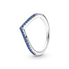 PANDORA prsten Modré třpytivé přání 58 196316C02-58