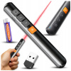 WSKAŹNIK LASEROWY DO PREZENTACJI PREZENTER DIAĽKOVÝ OVLÁDAČ LASER ČERVENÝ USB BATÉRIA