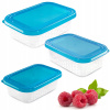 3X PLASTOVÁ NÁDOBA NA POTRAVINY ÚDENINY SADA NÁDOB MODRÁ