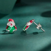 GRACE Silver Jewellery Vánoční náušnice luminiscenční Santa Claus, stříbro 925/1000 E-BSE918/163 Stříbrná