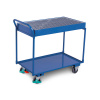 Stolový vozík DENIOS classic-line, 2 oceľové vane, mrežový rošt, TPE, ErgoStop, 845x495 mm, 250 kg