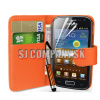 Kožený obal Samsung Galaxy Ace 2 – Wallet – oranžová