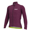 ALÉ Cycling Clothing ALÉ Graphics PRR Green Bolt, Prune/ Pink Veľkosť: L Pánsky mierne zateplený cyklistický dres s dlhým rukávom
