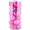 DECOLED Plastová guľa, priem. 6 cm, ružová, 12× lesklá, 12× matná