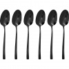 Sambonet Rock PVD 6 Espresso Spoons Moka Nero Lucido