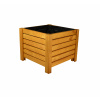 Kvetináč WickerWorks 38 cm x 38 x 30 cm drevené odtiene hnedej a béžovej, odtiene žltej a zlatej, viacfarebné (DREVENÝ ZÁHRADNÝ KVETINÁČ na terasu, VEĽKÁ KRABICA)