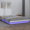 zahrada-XL Posteľný rám s LED biely 135x190cm dvojlôžko masívne drevo 820013