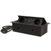 Výklopný blok zapustený ORNO OR-AE-13126/B, 2x 230V a 2x USB, čierny