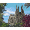 Vymalujsisam.sk Maľovanie podľa čísiel - Sagrada Familia Veľkosť: 40x50cm, Rám: Bez rámu, iba zrolované plátno