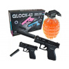 Kovová replika pištole Glock s guličkami