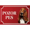 Baset - Kovová tabuľka POZOR PES