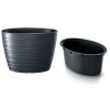 Prosperplast MAZE Kvetináč oválny s vkladom 58,5cm, antracit DBMZE600