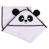 Baby Nellys Froté osuška s kapucňou 80x80cm Panda - biela
