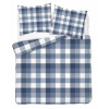 POSTEĽNÁ BIELIZEŇ SATÉN 220/200 DETEXPOL 100 % BAVLNA Home Satin Modrá Mriežka