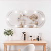Nástěnné zrcadlo s LED osvětlením 45 x 100 cm sklo oválné Stříbrná 3189164