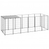 vidaXL Koterec pre psa strieborný 330x110x110 cm oceľ - Srieborná - 60011-14935