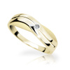 Zlatý prsteň Danfil DF1562 zo žltého zlata s briliantom 50