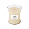 WoodWick Vanilla Bean vonná sviečka s dreveným knôtom 275 g