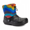 Detské snehule Crocs Classic Lined Spray Dye Boot Kids black 34-35 EU