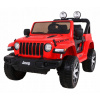 Jeep Wrangler Rubicon na batérie pre deti Červený diaľkový ovládač Rádio MP3