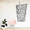 Káva text - vinylová samolepka na stenu 80x48cm