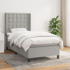 Box spring postel s matrací světle šedý 100 x 200 cm textil Šedá 3131729
