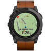 Garmin Epix Pro (g2) Sapphire, 51mm, Carbon Gray DLC Titanium, Chestnut Leather Band 010-02804-30 51 mm, AMOLED displej