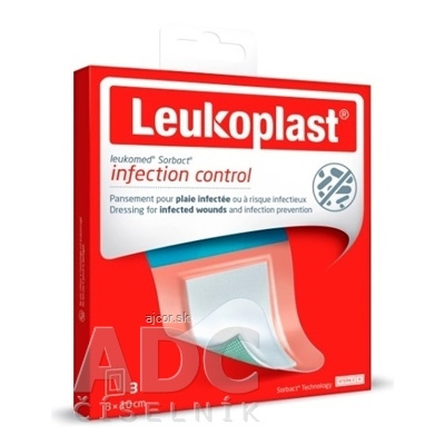 BSN Medical GmbH LEUKOPLAST LEUKOMED SORBACT absorpčná náplasť na rany, vodeodolná, sterilná 8x10 cm, 1x3 ks