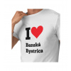 Pánske tričko biele - I love Banská Bystrica S