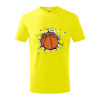 Basketbal lopta v triku - Tričko detské bavlnené - 146 cm/10 rokov ( Citrónová )